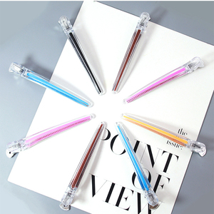 Pinces à cheveux <span class=keywords><strong>bec</strong></span> de canard en plastique transparent coloré, sans pli, sans couture, pour salon de beauté, avec logo personnalisé, pour barbier et coiffure - Product Image 5