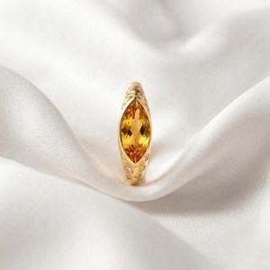 Yellow <b>Citrine</b> Marquise Cut <b>Ring</b> Handmade 925 Sterling Silver with 18K Gold Filled Finish Minimalist Gemstone Jewelry Gift - Product Image 6