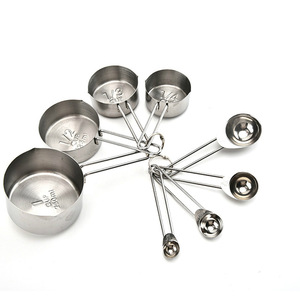 Heavy Duty Mirror Polished Engraved Stainless Steel 8 Pieces Copper <b>Measuring</b> Cups and <b>Spoons</b> Set - Product Image 6