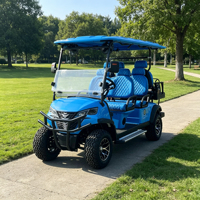 Voiture de golf électrique professionnelle personnalisée Rainbow 4 places, 48V, alimentée au lithium, tout-terrain, 30-50 km/h, 70-90 km d'autonomie