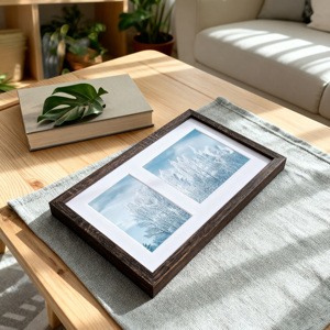 大型MDF扁平型相框 仿木矩形木框 用于墙壁装饰 相框尺寸可定制 - Product Image 2