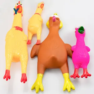 Vente en gros de jouets en plastique délicat pour animaux de compagnie poulet en vinyle jouet pour animaux de compagnie poulet hurlant pour chien à mâcher