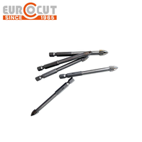 Foret à verre EUROCUT à tête plate/croisée avec carbure YG6X pour carrelage en verre