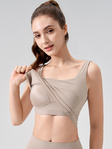 Women Square Neck Workout Tank Top Built in Bra Cropped Yoga Top - Product Image 6