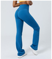 Pantalon Femme Européen Américain Nu Serré Danse Jambe Large Hip-lifting Taille Haute Décontracté Évasé Plus Size Fitness Sports Yoga