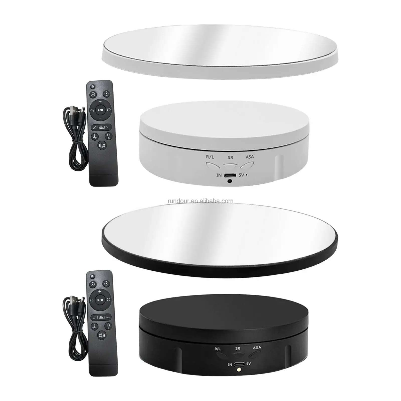 GOTOTOP Rotary Display Stand, 18 cm spiegelglas, 360 ° roterende roterende displaystandaard, verstelbare roterende snelheid draaitafel, automatisch draaiplatform, perfect voor tentoonstellingshorloge