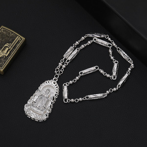 SC สร้อยคอแฟชั่นจี้รูปนกอินทรีสำหรับผู้ชายสร้อยคอเจ้าแม่กวนอ่วนทำจากเงินสุดเท่ - Product Image 3