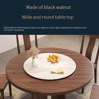 Ensemble table et chaises de salle à manger contemporain en bois de noyer noir, forme ronde, écologique et durable, 4 places, pour différentes tailles de salle à manger