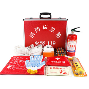Fire Emergency Kit Portable Fire Safety <b>Box</b> With First Aid Rope Mask And Tools For Home Office Use - Product Image 2