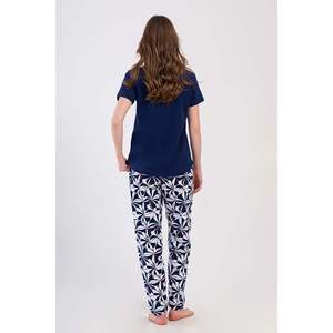 Conjunto de Pijama Sostenible para Mujer, Cuello Redondo, Manga Corta, Cierre de Botones y Cintura Elástica, Logotipo Personalizable para Ropa de Casa - Product Image 1