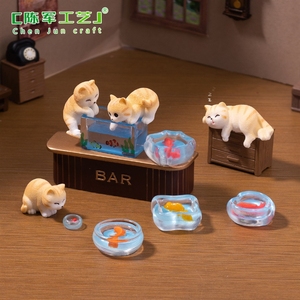 Figurine de poisson créative, mignonne et coquine, pour micro-paysage, petite maison de poupée, accessoires décoratifs DIY, mini miniature - Product Image 2