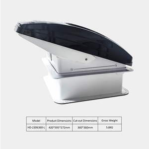 Ventilateurs de toit pour camping-car RV 320*320mm, ventilateur RV 360*360mm avec lumière LED pour camping-car et motorhome - Product Image 3