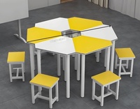 Ensemble de bureau et chaise pour étudiants en métal, durable, économique et moderne, pour usage scolaire, avec hauteur réglable et design empilable