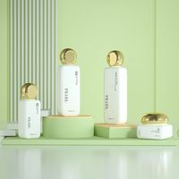Kit de Soins de la Peau en Verre Vide – Emballage Cosmétique de Luxe – Bouteille Carrée Plate, Pot, Flacon Pompe ou à Bouchon à Vis pour Tonique, Lotion, Essence, Sérum, Crème