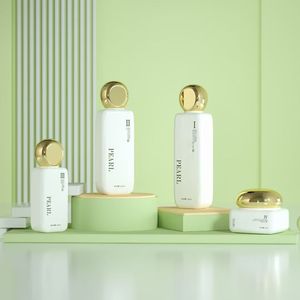 Kit <span class=keywords><strong>de</strong></span> Soins <span class=keywords><strong>de</strong></span> la Peau en Verre Vide – Emballage Cosmétique <span class=keywords><strong>de</strong></span> Luxe : Bouteille, Pot, Flacon Pompe, Bouchon à Vis, Personnalisé, Givré pour Tonique, Lotion, Essence, Sérum, Crème - Product Image 1