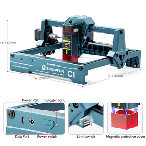 Máquina de Grabado Láser SCULPFUN C1 3W, Grabador de Escritorio DIY, Ideas de Máquinas para Pequeñas Empresas, para Madera y Papel, Enchufes EU, US, UK, <span class=keywords><strong>MX</strong></span> - Product Image 6