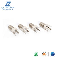 Conector RF hembra F de cuatro pines del sistema británico Conector RF niquelado de cobre puro con pin central