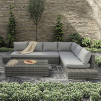 Ensemble de salon de jardin moderne 3-en-1 multifonctionnel en rotin tressé de haute qualité avec coussins pour appartement, salle de sport, hôtel et parc