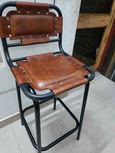 Modern Industrial Design Counter Height PU <b>Leather</b> Dining Chair for Home Apartment Workshop Durable Metal Bar <b>Stools</b> Furniture - Product Image 3