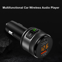Émetteur FM, appels mains libres, chargeur rapide de voiture QC3.0, moniteur de tension 12V 24V pour iPhone Samsung Android, chargeur de téléphone de voiture USBA