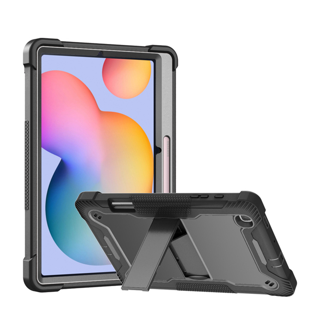 Global Supply Hard Plastic Tablet Cover Invisible Stand Back Silicone Bumper Case for Samsung Galaxy Tab S6 Lite P610 P615