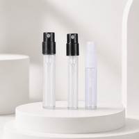 Flacon pulvérisateur tubulaire transparent OEM ODM avec bouchon à vis, atomiseur à fine brume, diffuseur à bâtonnets pour test de parfum de luxe