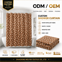 Rideau de Douche Personnalisé à Motif Animalier OEM ODM en Tissu Hydrofuge avec Crochets et Ourlet Lesté pour Hôtels, Détaillants et Vente en Gros