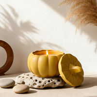 Moule en silicone en gros pour boîte de rangement citrouille d'Halloween, moule en résine époxy et plâtre DIY pour porte-bougie et décoration de table, facile à démouler