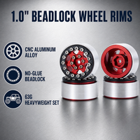 Nouvelle jante Beadlock en alliage d'aluminium de 1,0 pouce, moyeu de roue 30x21,5x16mm, hexagone de 7,5mm, pièces de mise à niveau adaptées aux Crawler RC 1:24