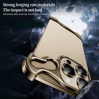 Nouvelle Coque de Téléphone Antichoc Sans Cadre en Alliage d'Aluminium avec Protection des Coins pour iPhone 12 13 14 15 16 17 18 Pro Max Modèle 2026