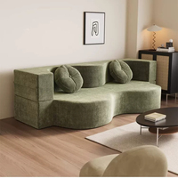 Canapé-lit convertible en tissu ondulé, modulaire, pour salon, chambre, petit appartement, mobilier moderne et confortable pour la maison