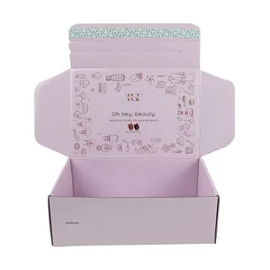 Shipping Customized Printing Pink Small Corrugated Subscription Postage Box Mailer Mailing Boxes Package Shipping Boxes With Logo