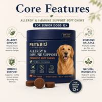 Friandises à mâcher douces pour chiens contre les allergies, complément de soutien immunitaire pour chiens, 12 semaines de soulagement naturel des allergies pour chiens, OEM ODM