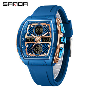 SANDA 6231 นาฬิกาข้อมือดิจิตอลทรงโทนโน่ลำลองแบบสปอร์ต นาฬิกาปลุกแบบเลื่อนปลุก นาฬิกาอิเล็กทรอนิกส์กันน้ำเรืองแสง - Product Image 1