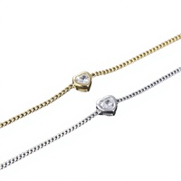 Bracelet en argent 925 avec breloque cœur et nœud en zircon, délicat, tendance, pour femme, cadeau, bijoux de mode inaltérables