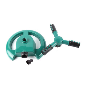 Cabezal de rociador giratorio automático de 360 ​​grados para riego de césped y jardín, diseño de plástico con forma de media luna verde y azul - Product Image 1