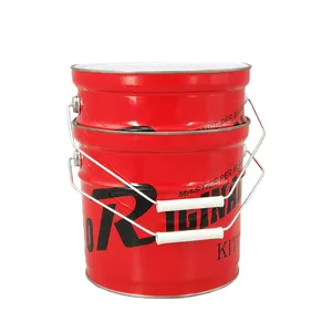 2 Gallon Custom Metal Handle Promotional Metal Gift Popcorn Tin Bucket With Lid