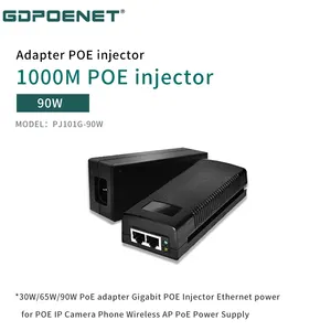 48V 30W 65W 90W Ethernet Adapter Poe Voeding 10/100/100Mbps Poe Injector Voor Ip Camera/Telefoon