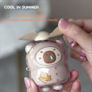 Mini ventilateur portable de dessin animé, rechargeable par USB, à brancher et à utiliser sur le bureau, peut être utilisé à la main - Product Image 2