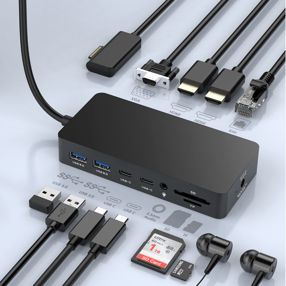 Hub USB C 4 In 1 - 1 Porta USB 3.0 E 3 Porte USB 2.0 Per Laptop, Mac, Dispositivi Type C - Foto 10