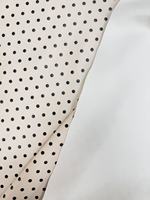Tissu en similicuir PU à pois, base beige, points noirs, cuir synthétique pour sacs, chaussures, rembourrage de canapé