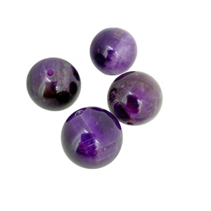 Perles de pierres précieuses d'améthyste naturelle authentique de 22MM, perles rondes violettes profondes en vrac - Product Image 3