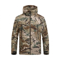 Veste Softshell imperméable kaki coupe-vent à fermeture éclair intégrale, vêtement tactique pour la randonnée en plein air