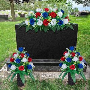 2 Ensembles de Roses <span class=keywords><strong>Artificielles</strong></span> <span class=keywords><strong>pour</strong></span> Cimetière, Décorations de Tombes, 2 Vases Hauts de 18 Pouces, <span class=keywords><strong>Fleurs</strong></span> Funéraires Extérieures Réalistes <span class=keywords><strong>pour</strong></span> Thanksgiving - Product Image 4