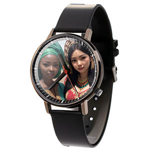 時計女性用カスタマイズロゴDIYクリエイティブポートレートダイヤルメンズとレディースクォーツ時計シンプル絶妙 - Product Image 1