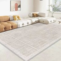 Tapis géométrique moderne à rayures claires, fabriqué à la machine, en polyester doux, écologique et imperméable, personnalisable et en promotion