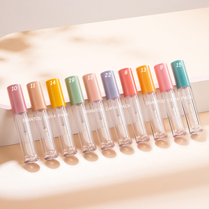 CAIYA couvercle coloré brillant mur épais vide rond 4ml lèvre <span class=keywords><strong>regard</strong></span> bouteille Logo personnalisé cosmétique grand pinceau brillant à lèvres huile Tube conteneur - Product Image 2