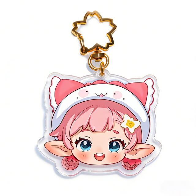 Factory Low Price Custom Acrylic Charm Anime Plastic Keychain Holographic Epoxy Keychain Your Own Custom Christmas Gifts