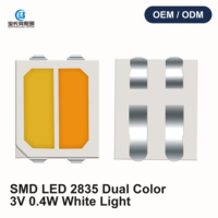 LED SMD 2835 dengan Suhu Warna Ganda Putih Hangat dan Putih Dingin Desain Cangkir Horizontal Ra80 Sudut Pandang 120
