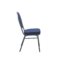 Chaises de banquet d'hôtel bleues à cadre métallique rond et coussin en tissu, prix de gros abordable, pour événements et fêtes